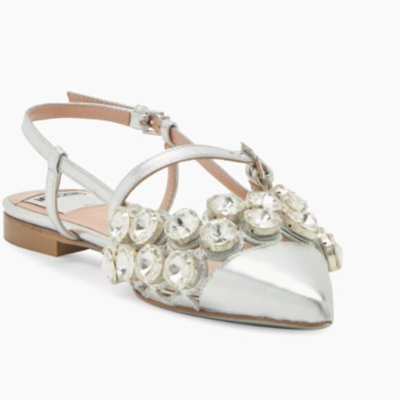 Moschino Silver Still Life Heart Ballerina Flats Cinderella would be Jealous! - Picture 9 of 13